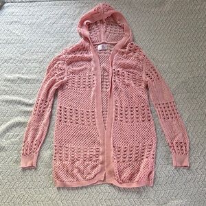 Justice Pink Knit Cardigan with Hood